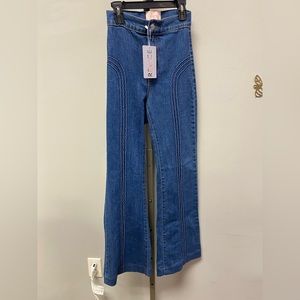 1076 / Revice Women’s Rollergirl Flares Blue Clue Wash Jeans Size 25 NWT